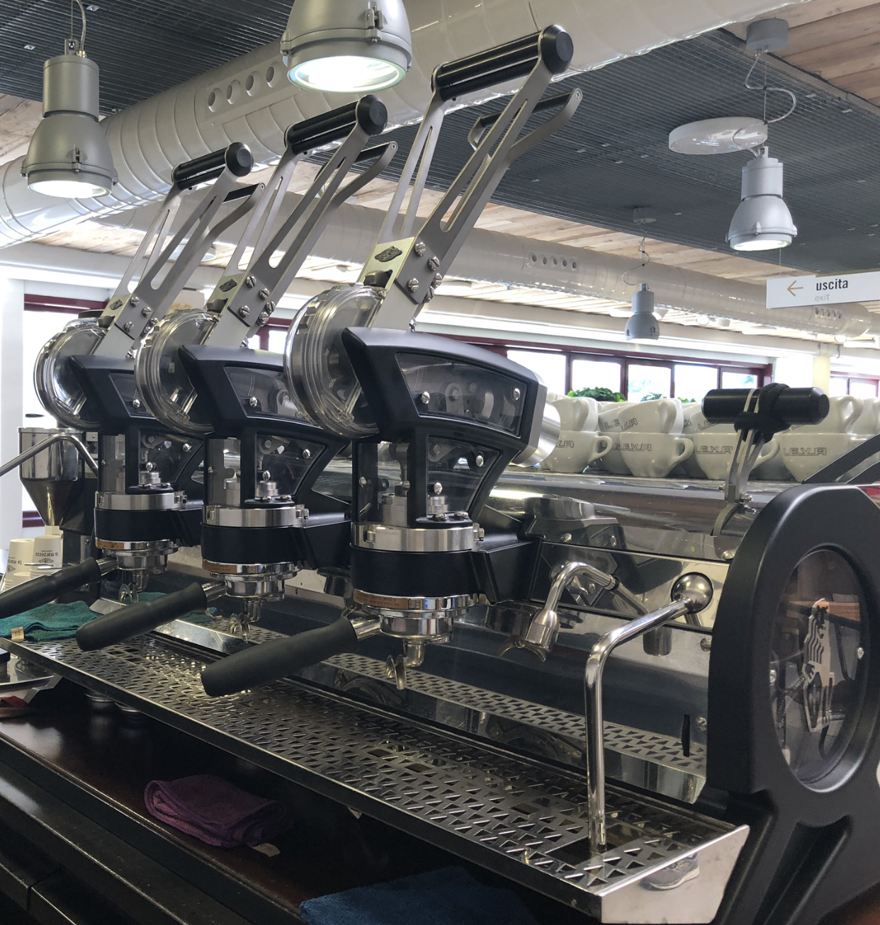 Commercial espresso machine installation